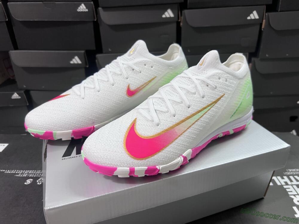 Nike Air Zoom Mercurial Vapor 16 Elite TF Artificial Turf Soccer Shoes - White/Red/Gold