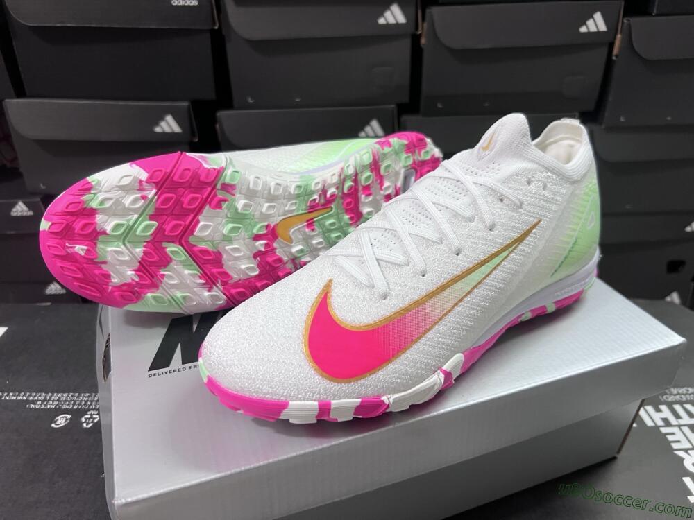 Nike Air Zoom Mercurial Vapor 16 Elite TF Artificial Turf Soccer Shoes - White/Red/Gold