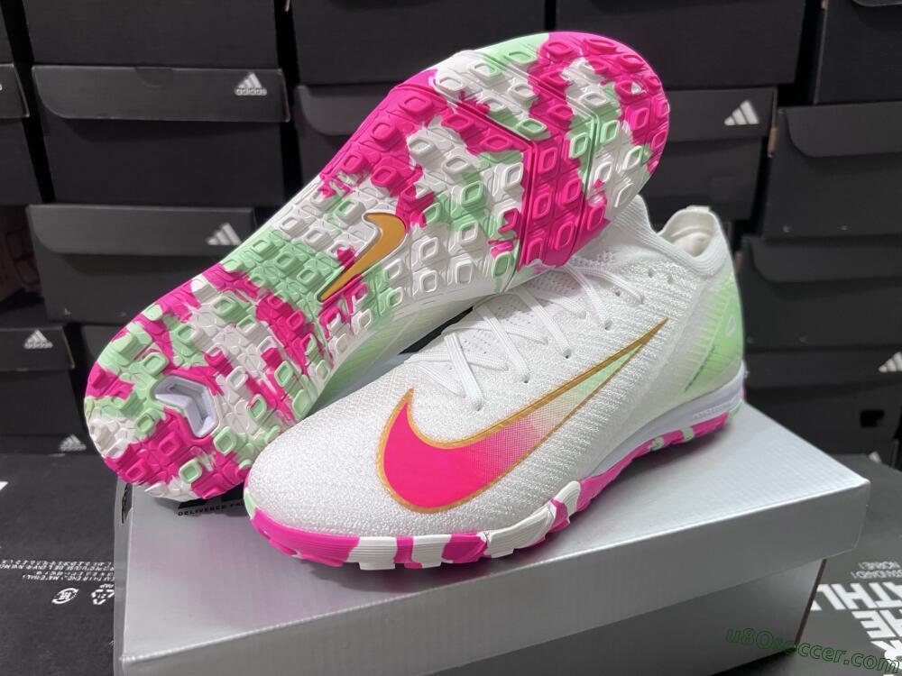 Nike Air Zoom Mercurial Vapor 16 Elite TF Artificial Turf Soccer Shoes - White/Red/Gold