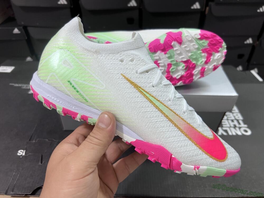 Nike Air Zoom Mercurial Vapor 16 Elite TF Artificial Turf Soccer Shoes - White/Red/Gold