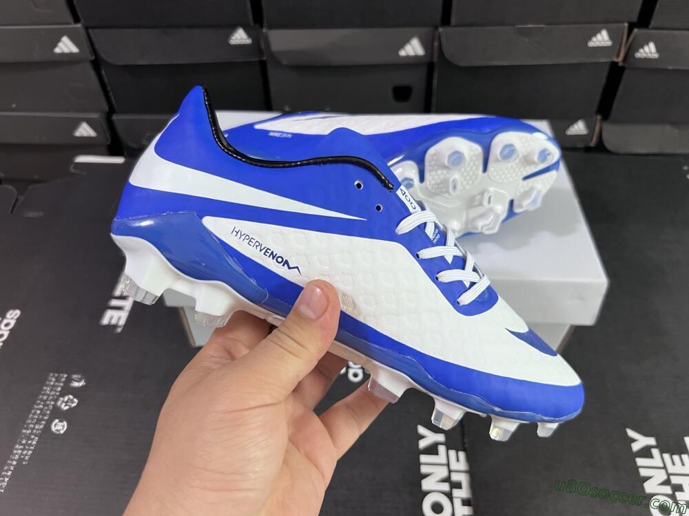 Nike Hypervenom Phantom FG Firm Ground Soccer Cleats - White/Blue
