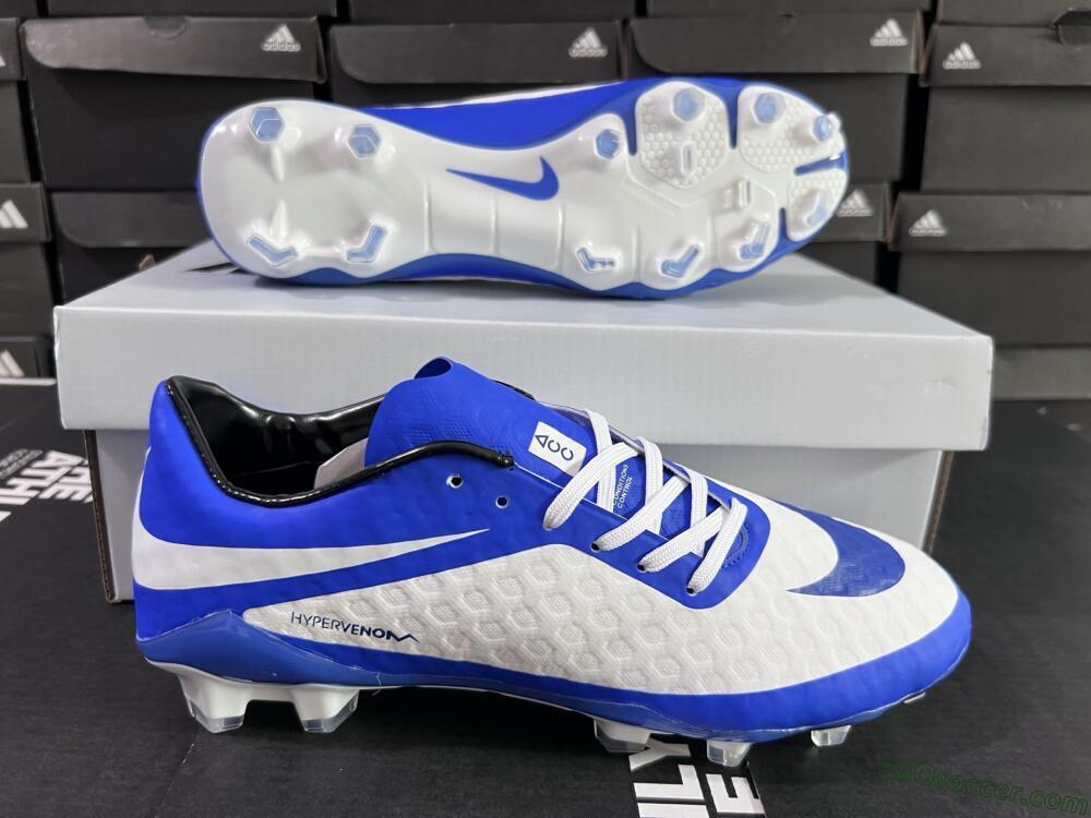 Nike Hypervenom Phantom FG Firm Ground Soccer Cleats - White/Blue