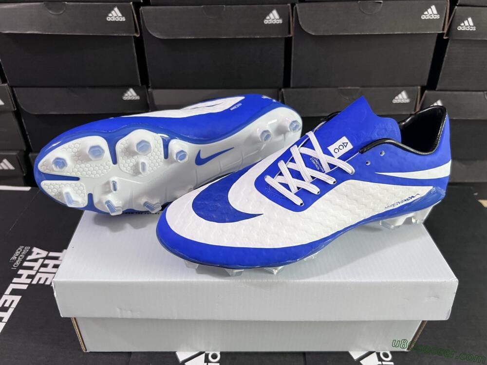 Nike Hypervenom Phantom FG Firm Ground Soccer Cleats - White/Blue