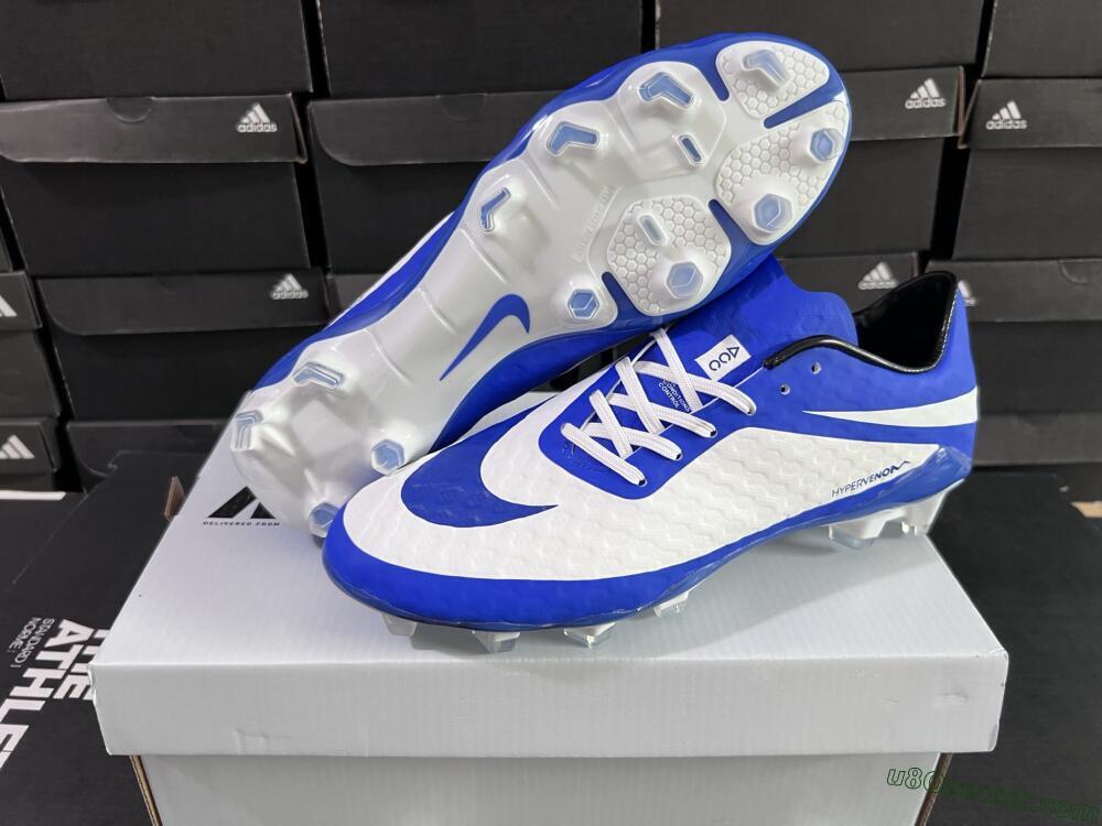 Nike Hypervenom Phantom FG Firm Ground Soccer Cleats - White/Blue