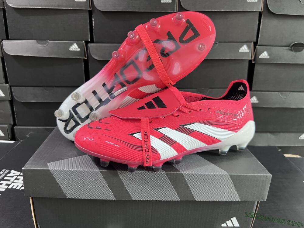Adidas Predator 25 Elite Foldover Tongue FG Firm Ground Soccer Cleats - Red/White/Black