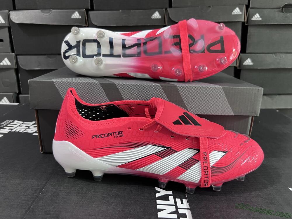 Adidas Predator 25 Elite Foldover Tongue FG Firm Ground Soccer Cleats - Red/White/Black