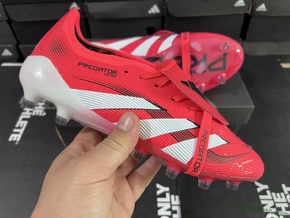 Adidas Predator 25 Elite Foldover Tongue FG Firm Ground Soccer Cleats - Red/White/Black