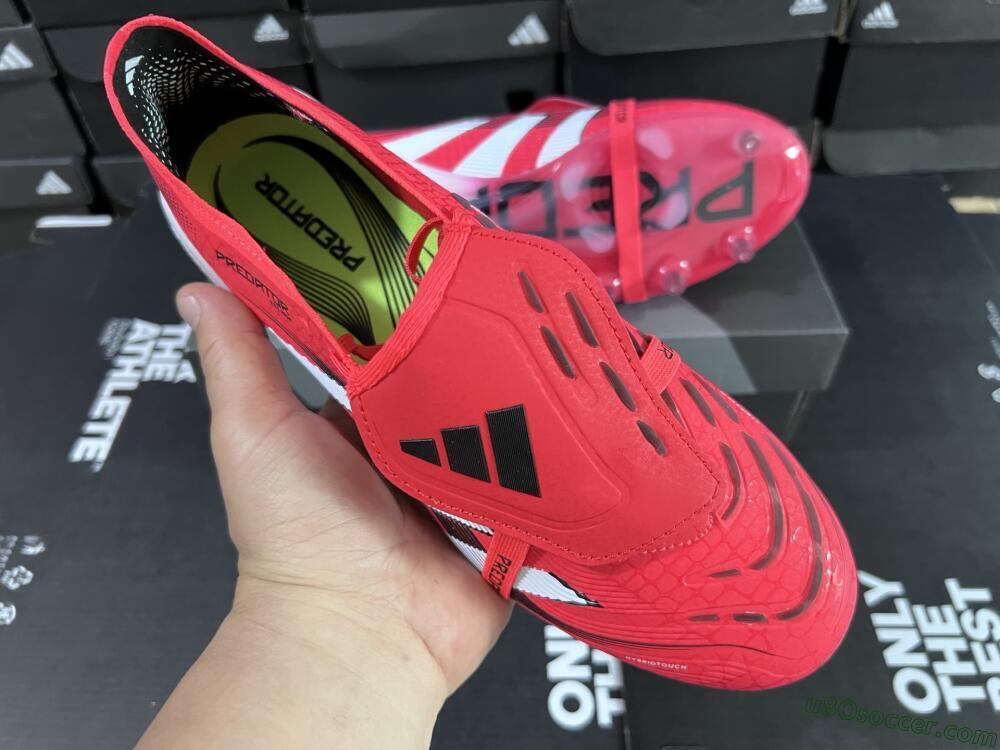 Adidas Predator 25 Elite Foldover Tongue FG Firm Ground Soccer Cleats - Red/White/Black