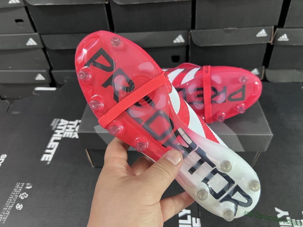 Adidas Predator 25 Elite Foldover Tongue FG Firm Ground Soccer Cleats - Red/White/Black