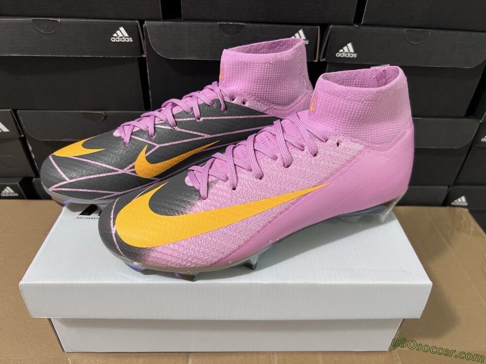 Nike Air Zoom Mercurial Superfly 10 Elite FG Firm Ground Soccer Cleats - Pink/Black/Yellow