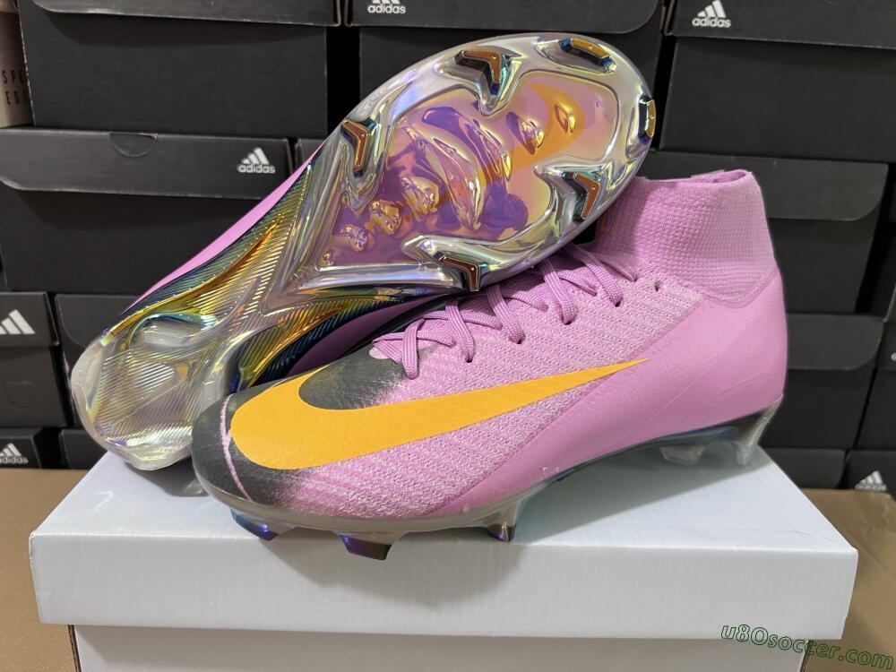Nike Air Zoom Mercurial Superfly 10 Elite FG Firm Ground Soccer Cleats - Pink/Black/Yellow