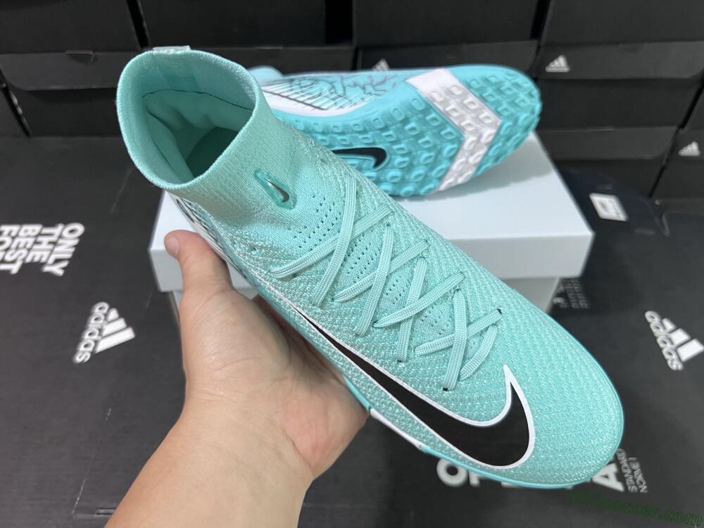 Nike Air Zoom Mercurial Superfly 10 Elite TF Artificial Turf Soccer Shoes - Jade/Black/White