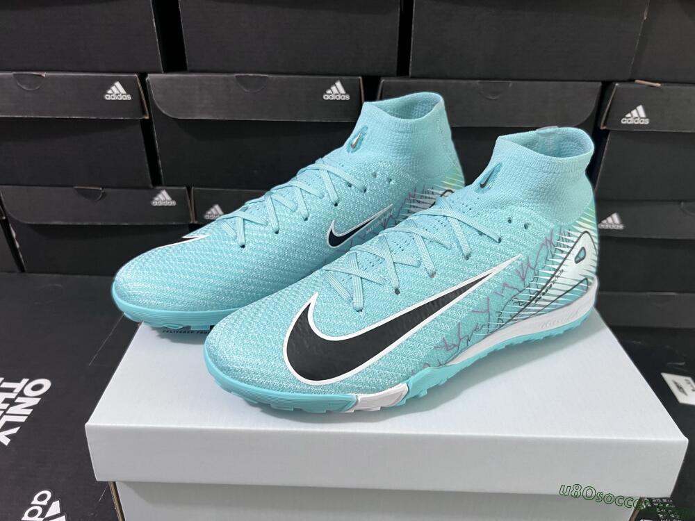 Nike Air Zoom Mercurial Superfly 10 Elite TF Artificial Turf Soccer Shoes - Jade/Black/White