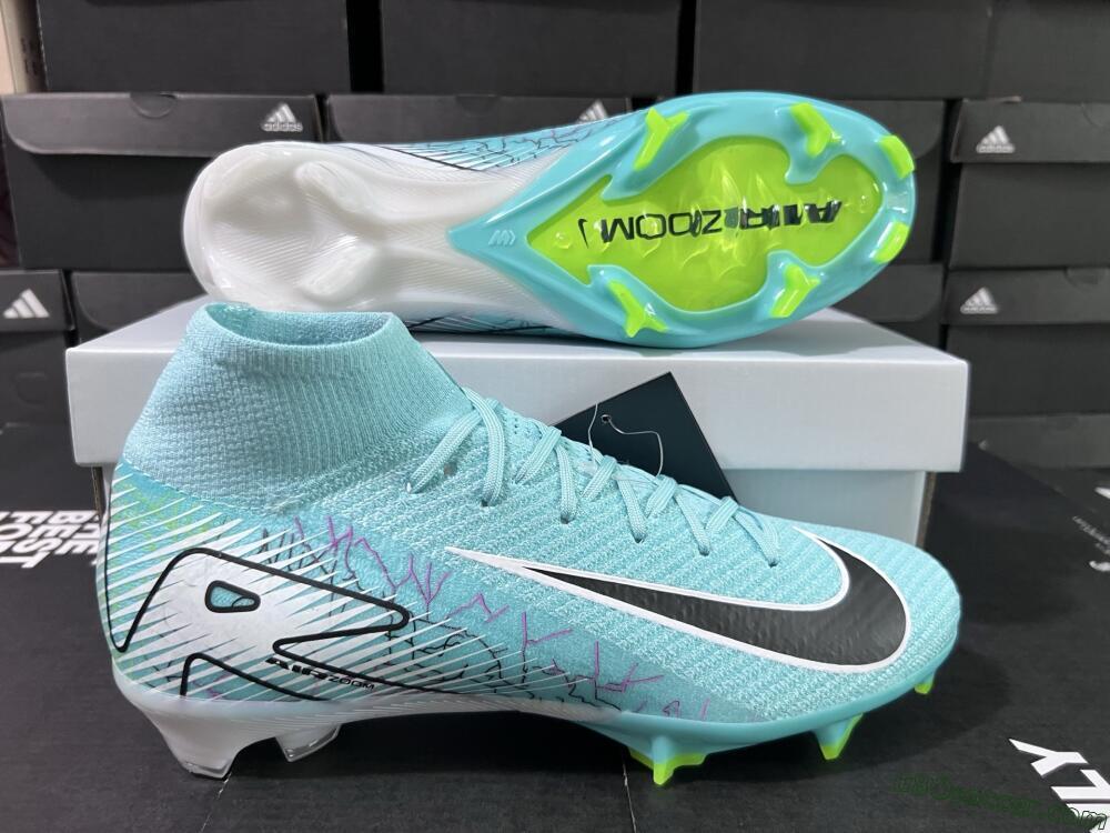 Nike Air Zoom Mercurial Superfly 10 Elite FG Firm Ground Soccer Cleats - Jade/Black/White
