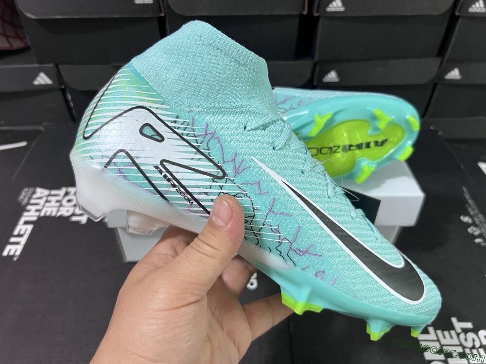 Nike Air Zoom Mercurial Superfly 10 Elite FG Firm Ground Soccer Cleats - Jade/Black/White