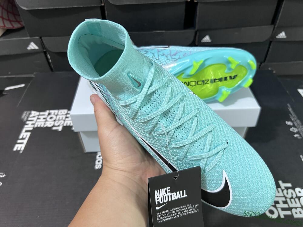 Nike Air Zoom Mercurial Superfly 10 Elite FG Firm Ground Soccer Cleats - Jade/Black/White