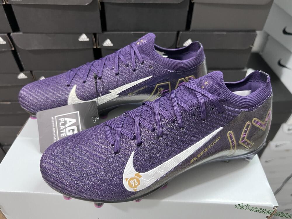 Nike Air Zoom Mercurial Vapor 16 Pro AG Artificial Grass Soccer Cleats - Purple/White/Gold