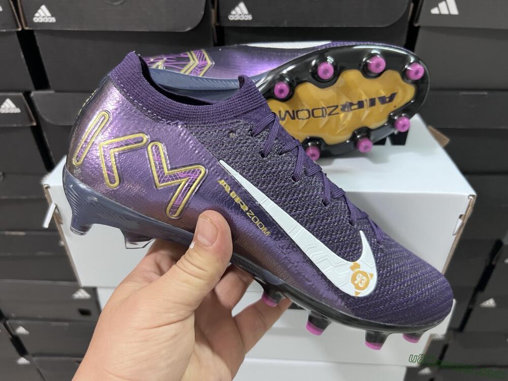 Nike Air Zoom Mercurial Vapor 16 Pro AG Artificial Grass Soccer Cleats - Purple/White/Gold