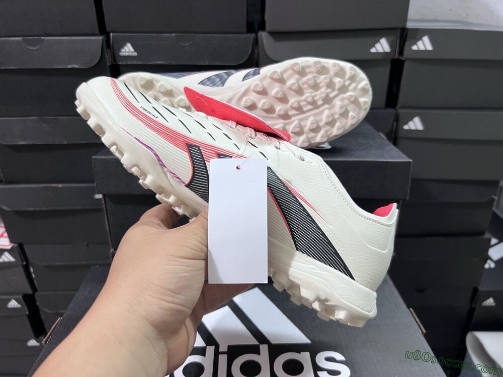 Adidas Predator Elite Foldover Tongue TF Artificial Turf Soccer Shoes - Beige/Black/Red