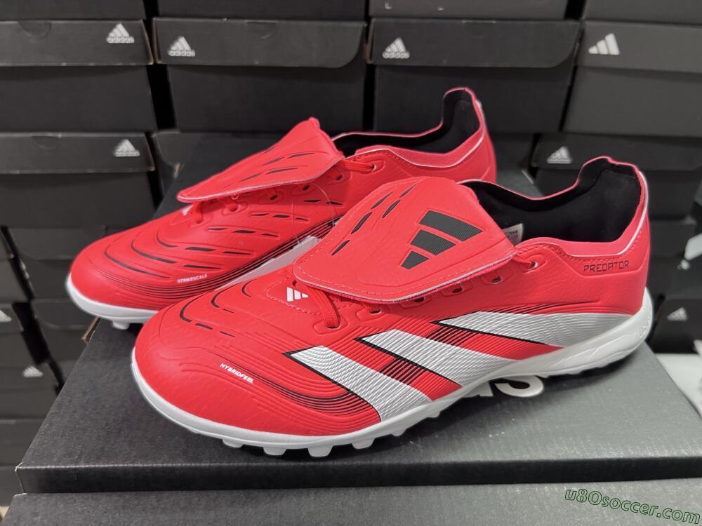 Adidas Predator 25 Elite Foldover Tongue TF Artificial Turf Soccer Shoes - Red/White/Black