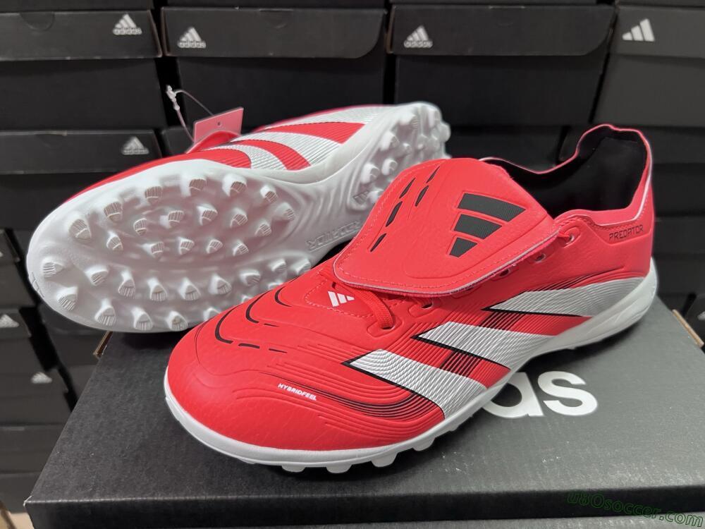 Adidas Predator 25 Elite Foldover Tongue TF Artificial Turf Soccer Shoes - Red/White/Black