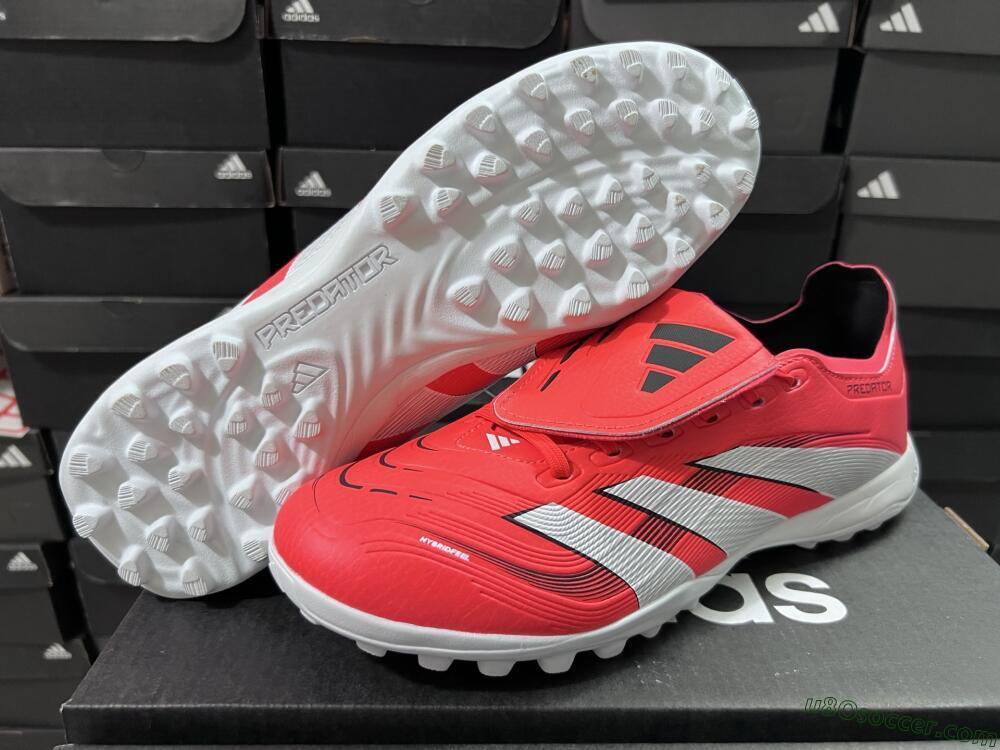 Adidas Predator 25 Elite Foldover Tongue TF Artificial Turf Soccer Shoes - Red/White/Black