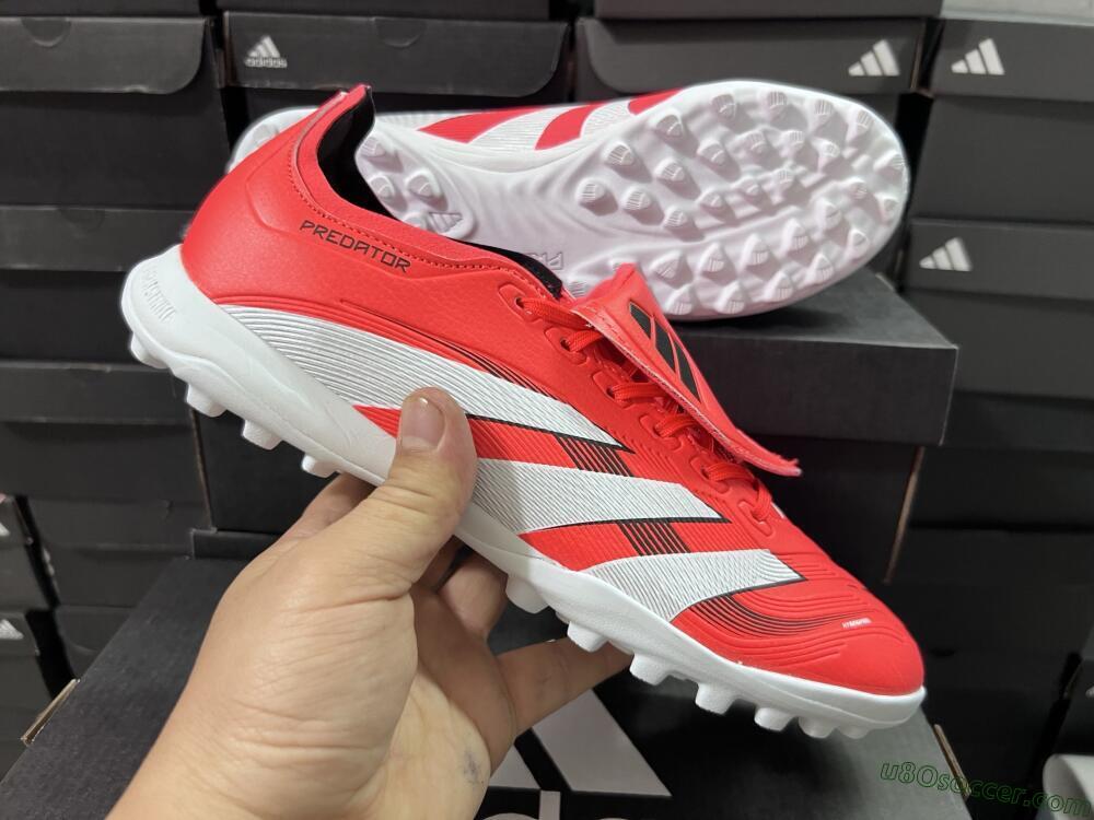 Adidas Predator 25 Elite Foldover Tongue TF Artificial Turf Soccer Shoes - Red/White/Black
