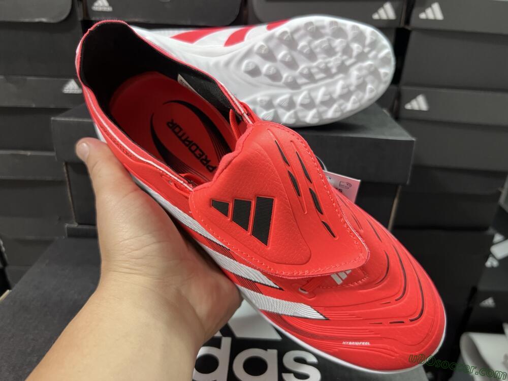 Adidas Predator 25 Elite Foldover Tongue TF Artificial Turf Soccer Shoes - Red/White/Black