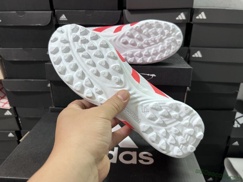 Adidas Predator 25 Elite Foldover Tongue TF Artificial Turf Soccer Shoes - Red/White/Black