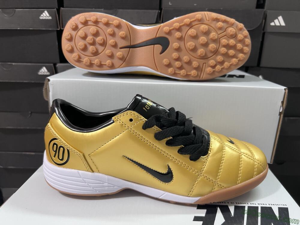 Nike Total 90 III TF Artificial Turf Soccer Shoes - Gold/Black/White