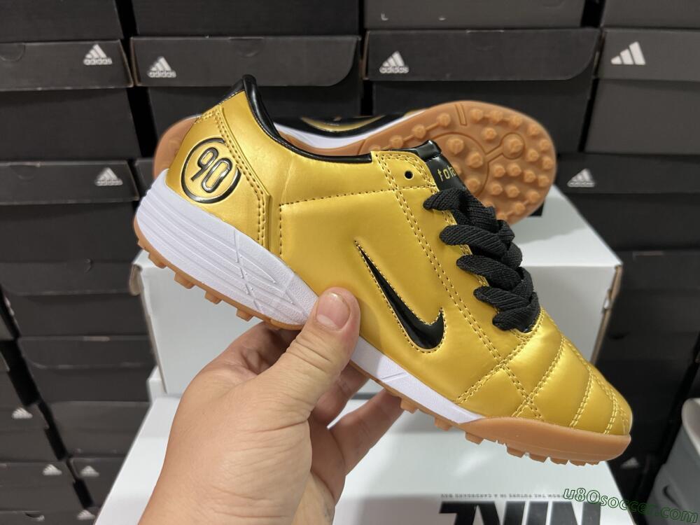 Nike Total 90 III TF Artificial Turf Soccer Shoes - Gold/Black/White