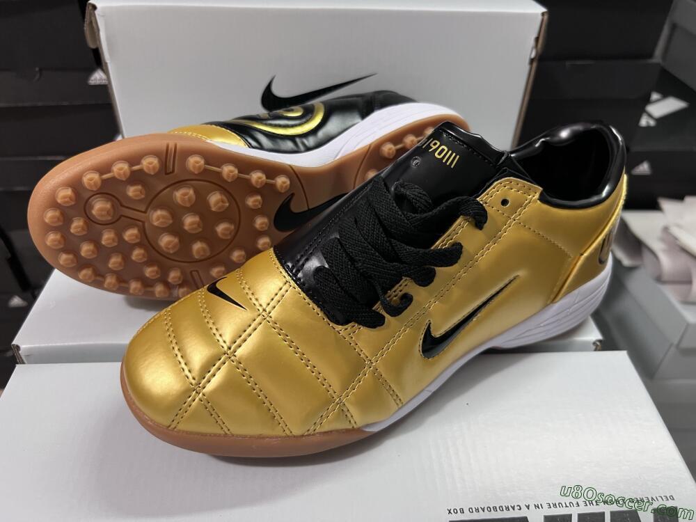 Nike Total 90 III TF Artificial Turf Soccer Shoes - Gold/Black/White