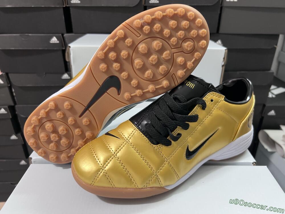 Nike Total 90 III TF Artificial Turf Soccer Shoes - Gold/Black/White