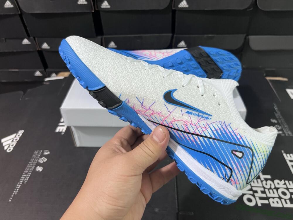 Nike Air Zoom Mercurial Vapor 16 Elite TF Artificial Turf Soccer Shoes - White/Blue/Black