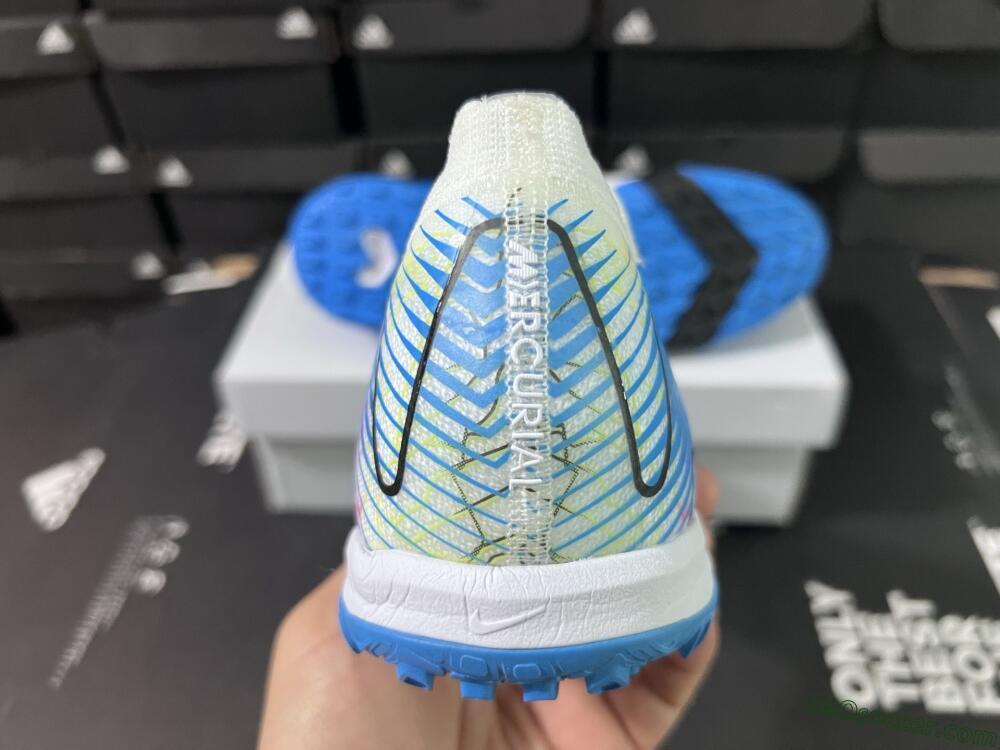 Nike Air Zoom Mercurial Vapor 16 Elite TF Artificial Turf Soccer Shoes - White/Blue/Black
