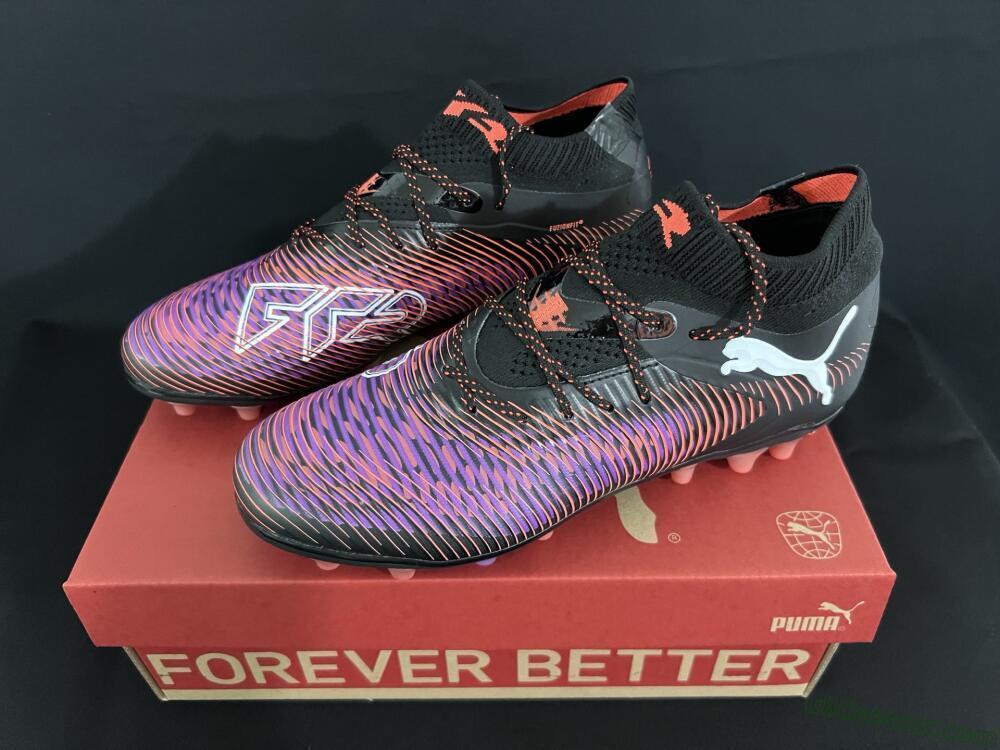 Puma Future 8 Ultimate FG Firm Ground Soccer Cleats - Black/Purple/Orange