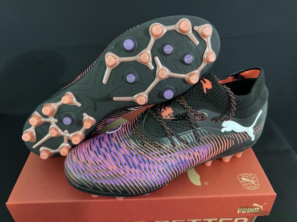 Puma Future 8 Ultimate FG Firm Ground Soccer Cleats - Black/Purple/Orange
