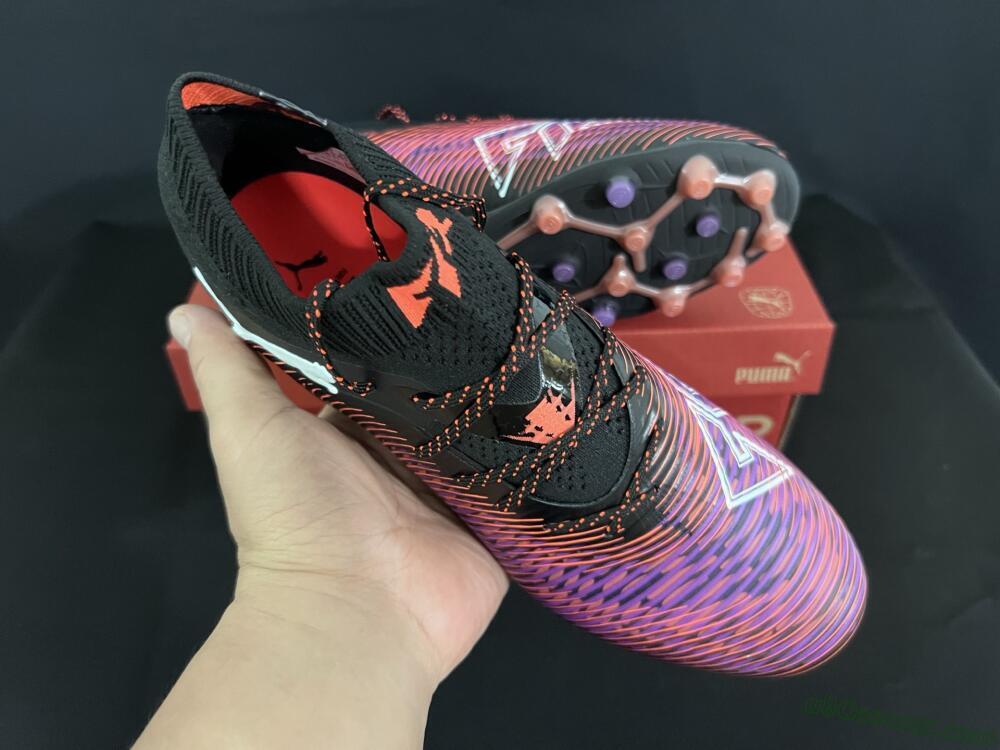Puma Future 8 Ultimate FG Firm Ground Soccer Cleats - Black/Purple/Orange