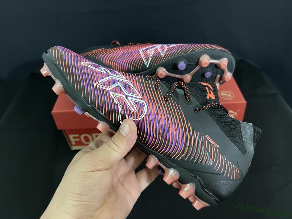 Puma Future 8 Ultimate FG Firm Ground Soccer Cleats - Black/Purple/Orange