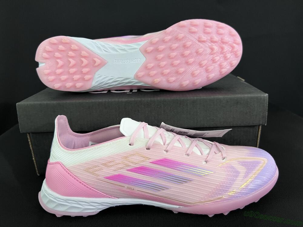 Adidas F50 Pro TF Artificial Turf Soccer Shoes - Pink/Gold/White