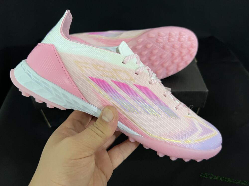 Adidas F50 Pro TF Artificial Turf Soccer Shoes - Pink/Gold/White