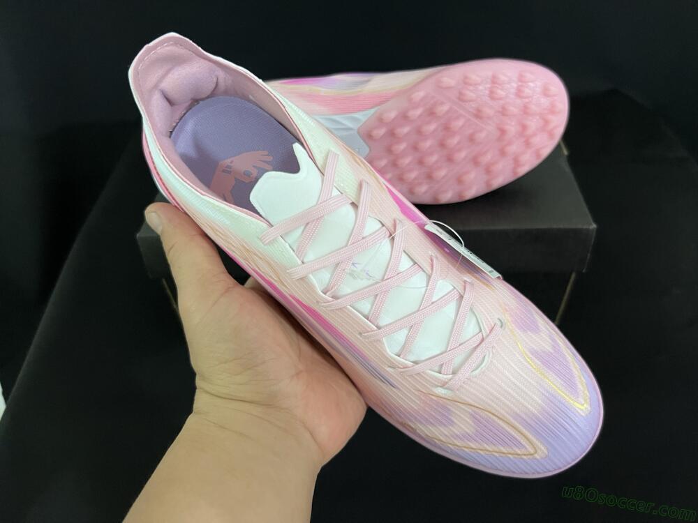 Adidas F50 Pro TF Artificial Turf Soccer Shoes - Pink/Gold/White
