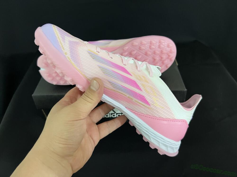 Adidas F50 Pro TF Artificial Turf Soccer Shoes - Pink/Gold/White