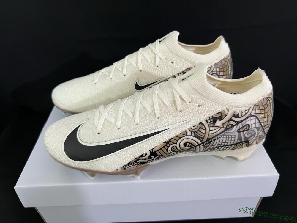 Nike Air Zoom Mercurial Vapor 16 Elite FG Firm Ground Soccer Cleats - Beige/Black/White