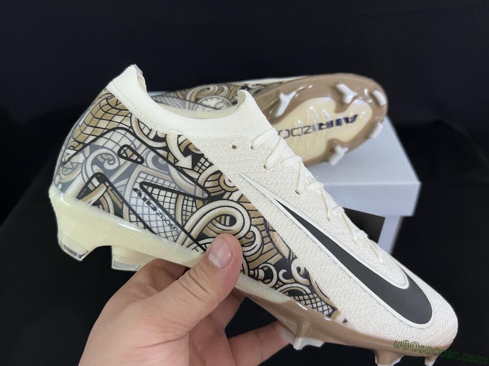 Nike Air Zoom Mercurial Vapor 16 Elite FG Firm Ground Soccer Cleats - Beige/Black/White