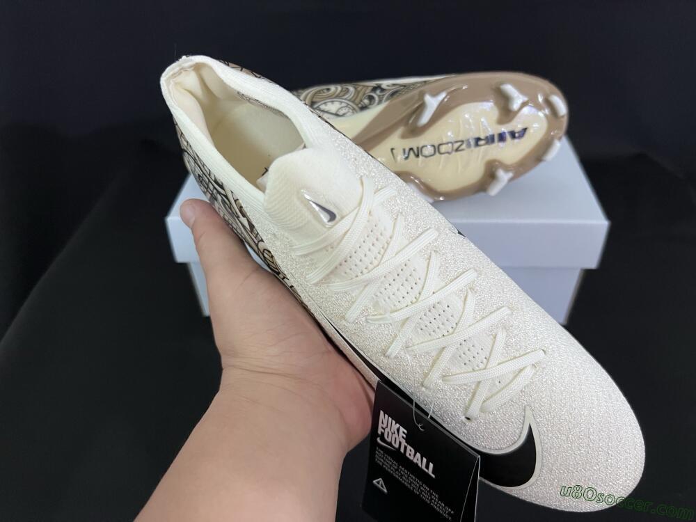 Nike Air Zoom Mercurial Vapor 16 Elite FG Firm Ground Soccer Cleats - Beige/Black/White