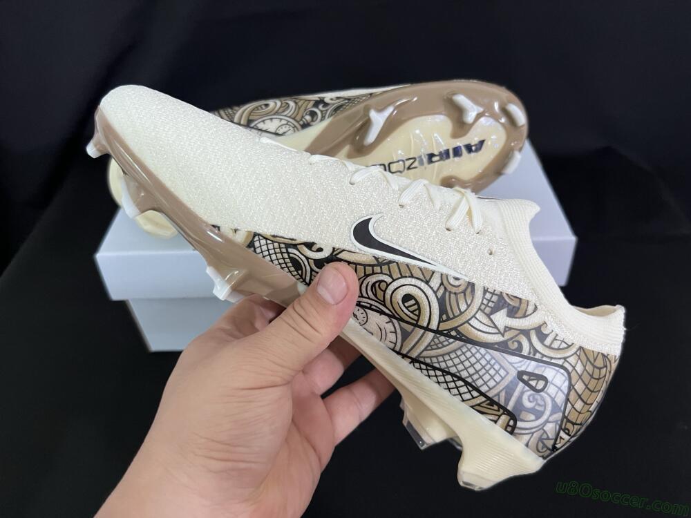 Nike Air Zoom Mercurial Vapor 16 Elite FG Firm Ground Soccer Cleats - Beige/Black/White