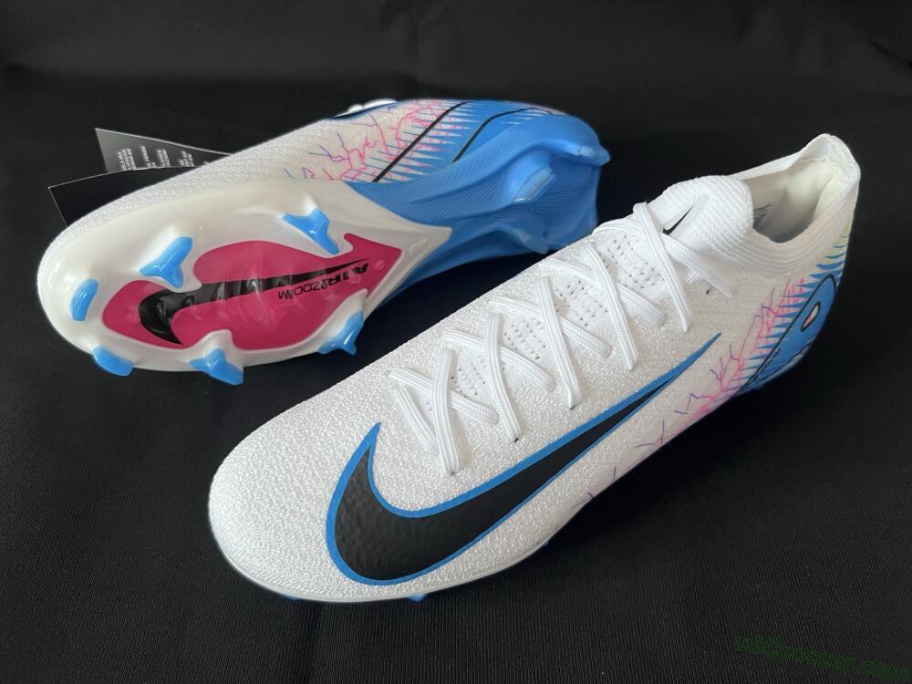Nike Air Zoom Mercurial Vapor 16 Elite FG Firm Ground Soccer Cleats - White/Black/Blue/Pink/Yellow