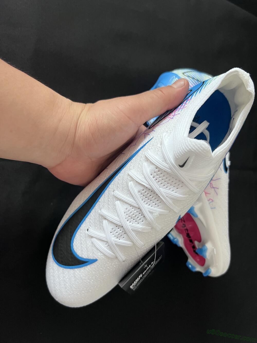 Nike Air Zoom Mercurial Vapor 16 Elite FG Firm Ground Soccer Cleats - White/Black/Blue/Pink/Yellow