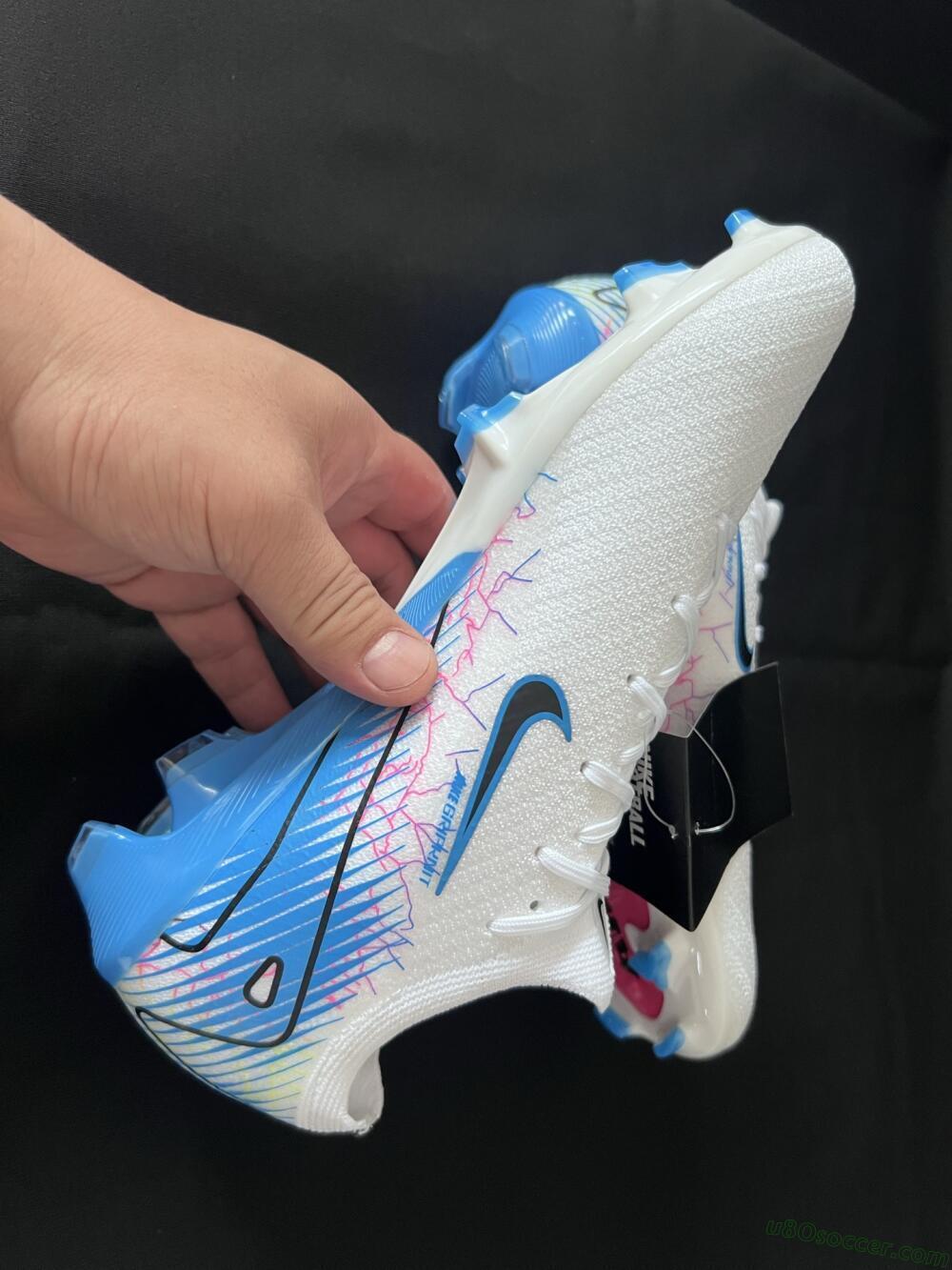 Nike Air Zoom Mercurial Vapor 16 Elite FG Firm Ground Soccer Cleats - White/Black/Blue/Pink/Yellow